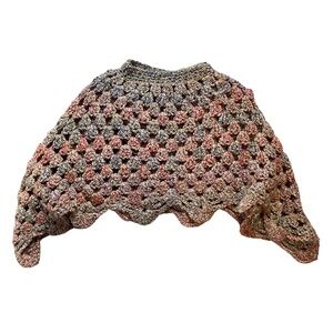 Cropped Crocheted Poncho